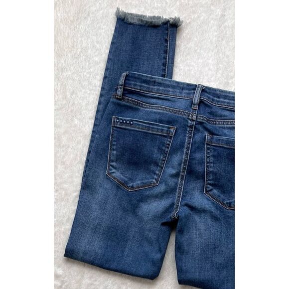 BLANKNYC Distressed Frayed Raw Hem Crop Skinny Jeans, Size 27 - Picture 13 of 14